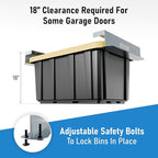 HANDT Overhead Garage Storage Rack, Connectable Heavy Duty Metal Ceiling Rails For Garage Storage Organization Shelving System, Hanging Racks For Tote Containers, Supports Up To 3 Bins, 2 Sets Gray