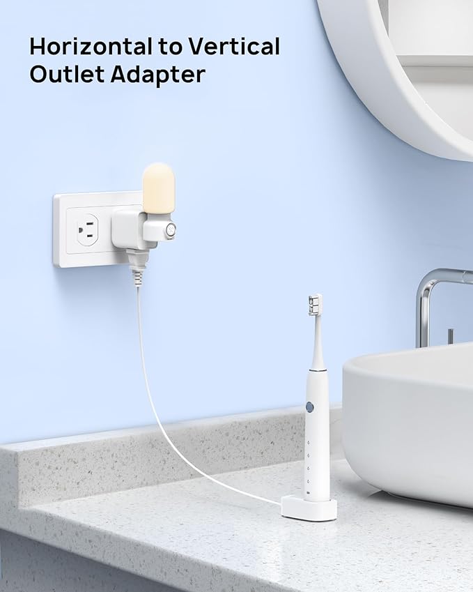 TROND Multi Plug Wall Outlet Extender - 3 Pack Multiple Plug Extension Outlet Splitter Adapter, Horizontal 3 Way Grounded Socket, for Home Office Dorm Room Cruise Ship Travel Essentials, White