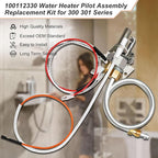 Upgrade 100112330 Water Heater Pilot Assembly, Replace 9007876 Thermopile, Compatible with 300 301 Series Whirlpool Water Heater Parts & A.O.Smith, American, State, Kenmore, Reliance