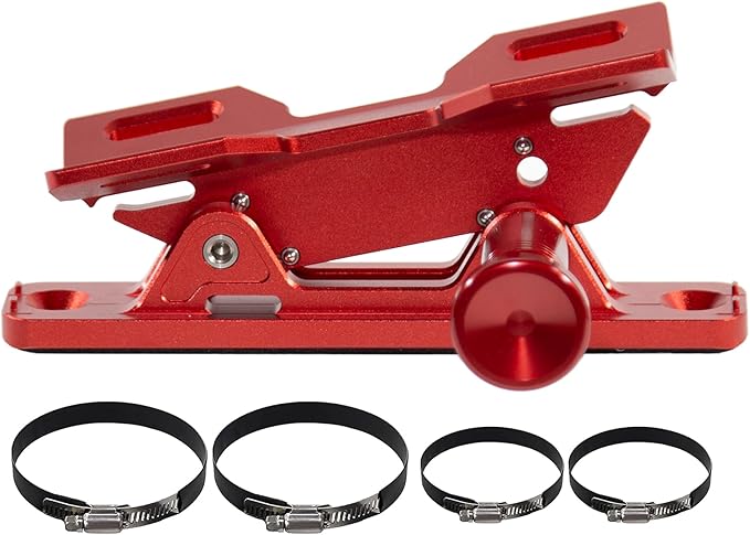 Quick Release Fire Extinguisher Mount - Aluminum Adjustable UTV Roll Bar Fire Extinguisher Holder Mounting Bracket for Jeep Wrangler TJ JK JL JKU Polaris RZR Ranger Can-Am X3, Red