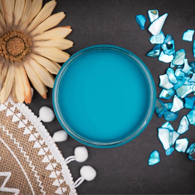 Dixie Belle Paint Company Chalk Finish Furniture Paint - Peacock (4oz) - Matte True Teal Chic Chalk Mineral DIY Furniture Paint