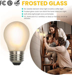 Vintage LED Edison Short Small Light Bulb 40W Dimmable E26 Globe 2700K Soft white Frosted 40 Watt Warm Standard Medium Base G45 Bulbs Ideal for Ceiling Fan,Vanity Light,Table Lamp Create Cozy Ambiance