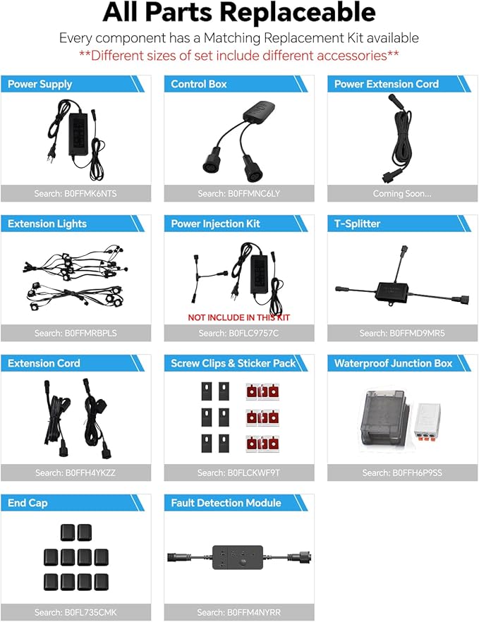 ASAHOM Permanent Outdoor Lights Pro S108D, 200FT with 144 RGBCW LEDs, WLED Integration, AI Lighting, 30000 Lighting Effect Combination, IP67 Waterproof for Halloween Christmas Daily Decor, Black
