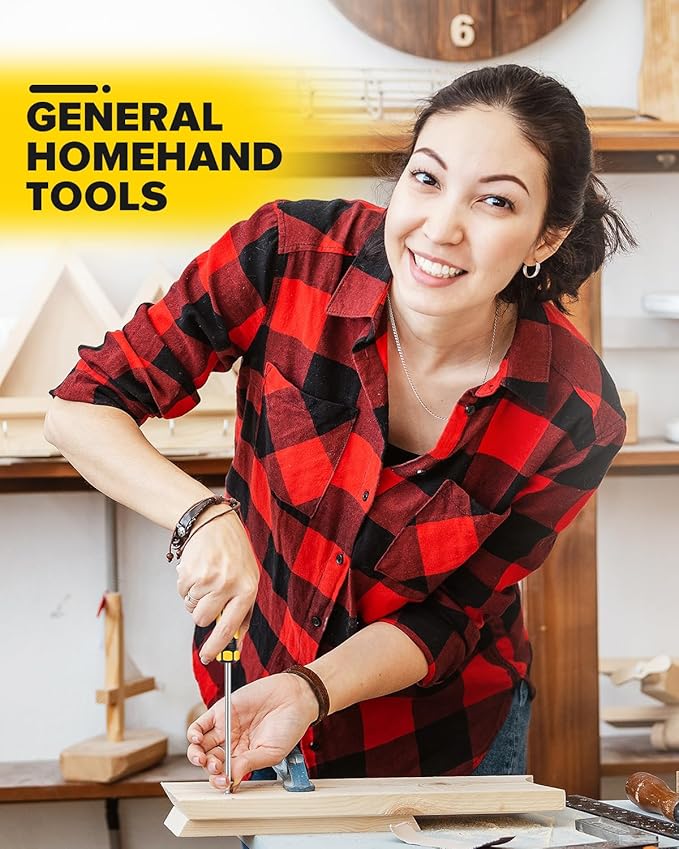 27pcs General Household Tool Kit Set, Home Repair and Mechanics Hand Tool Kit with Storage Case Ideal for Men and Women in Garage, Office, or College Dorm