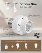Remote Control Light Bulb Socket, 200FT Range Wireless Light Socket for Pull Chain Light Fixture, Remote Control Light Switch E26 E27 Lamp Socket, No Wiring Needed, FCC Listed