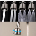 iFealClear Kitchen Sink Faucet Head, Swivel 360 Degree Faucet Sprayer Head with 4 Spray Modes, Big Angle Faucet Aerator Adapter Fits Female 55/64“ Male 15/16" for Bathroom/Kitchen/Rvs, Brushed Nickel