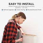 Qualihome Brushed Bronze Toilet Handle - Front Mount Bronze Toilet Flush Handle Lever Replacement - Universal Fit - Durable Design - Easy Installation - Ideal for Most Front Mount Toilets