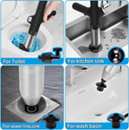 Toilet Plungers for Bathroom, Air Toilet Plunger Drain Blaster with Real-Time Barometer, High Pressure Toilet Plunger Heavy Duty for Bathroom,Kitchen Sink,Floor Drain,Toilet Clogged