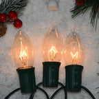 25 Pack C9 Replacement Bulbs Christmas Lights Outdoor, C9 Clear String Lights Repalcement Bulbs Fits in C9/E17 Base, 7W Vintage Christmas Light Bulbs for Indoor Outdoor Home Decorations