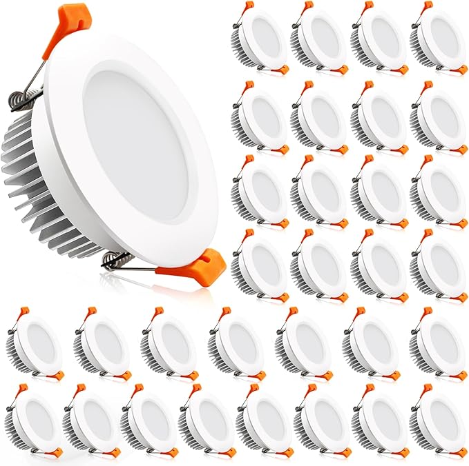 2 Inch LED Downlight, 32 Pack Recessed Lighting Dimmable Ceiling Light, 3W, 4000K Natural White, CRI80 with LED Driver(35W Halogen Equivalent)