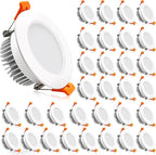 2 Inch LED Downlight, 32 Pack Recessed Lighting Dimmable Ceiling Light, 3W, 4000K Natural White, CRI80 with LED Driver(35W Halogen Equivalent)