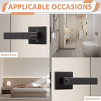 Probrico 3 Pack Oil Rubbed Bronze Entry Door Lever with Lock, One Keyway Entrance Door Locksets for Front Door (Three Same Keys), Exterior Square Door Lock Interior Bedroom Entrance Door Knob