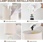 Terpsichore Lamps Set of 2 Modern Farmhouse Table Lamp Bedside Reading Lights Living Room End Lamps Bedroom Night Light,High 22.5 Inch,Matte Black,with Fabric Lamp Shade,Bulb Not Included