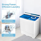 Giantex 10021US-BL-FP Full-Automatic Washing Machine Portable Compact, White+Blue