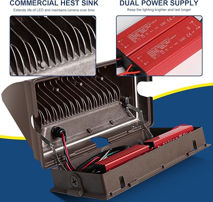 ledmo LED Wall Pack 120W 5000K 15840LM Outdoor Security Flood Light Waterproof IP65 LED Wall Lights for Garage Warehouses Parking Lots