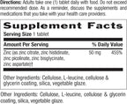 Country Life Target-Mins Zinc 50 mg 90 Tablets - Zinc Supplements for Immune Health - Zinc 50mg - Zinc Support