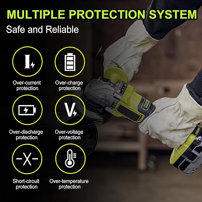 Replacement for Ryobi 18V Battery: 2 Pack 6.0Ah for Ryobi Lithium 18v Battery P108 P102 P107 P109 Cordless Power Tools Fits Craft Creator