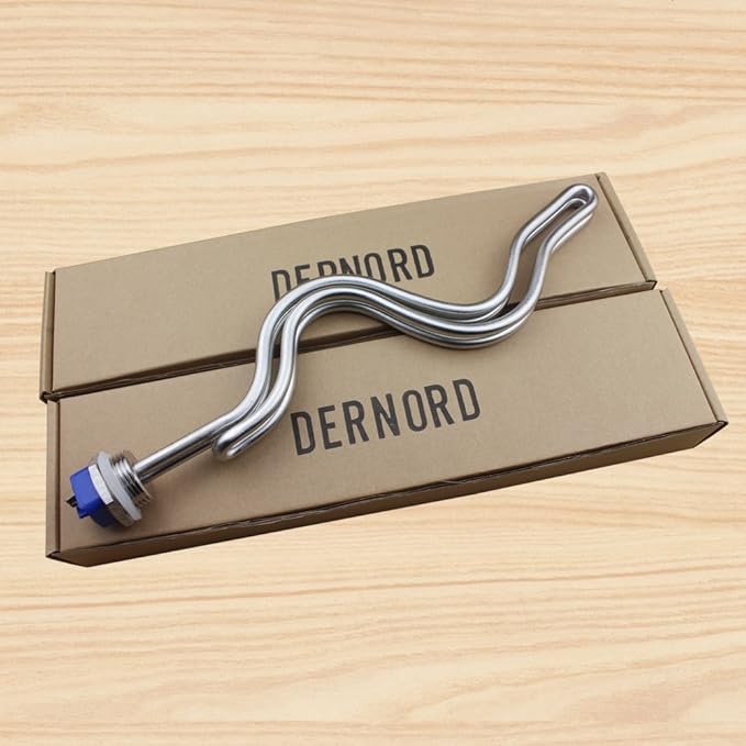 DERNORD 240V 4500W Immersion Ripple Foldback Brewing Water Tubular Heater Element with 1 Inch NPSM Thread White