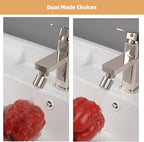 Hibbent NSF/ANSI/CAN 61 Certified Faucet Aerator, CUPC Certification 360 Degree Swivel Kitchen 2-Flow Sprayer Splash-Proof Water Saving Faucet Extender- 55/6 Inch-27UNS Female Thread, Brushed Nickel