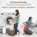 SKM 2-in-1 Washer & Dryer Pedestal Stand, 29" Universal Laundry Raiser for 4.8-5.3 cu. ft. Machines | Heavy-Duty Steel, 700LB Capacity | 12.6" Ergonomic Height, White