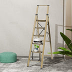 GameGem 6 Step Ladder for 12 Feet High Ceiling, Lightweight Aluminum Folding Step Stool with Convenient Handgrip, Stepladders with Anti-Slip and Wide Pedal for Home Use Space Saving - Gold