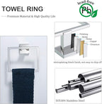TNOMS Bathroom Hardware Accessories Set Polished Chrome Towel Bar Sets Include Towel Bar Towel Holder Toilet Paper Holder Towel Hook,5 Pieces Stainless Steel Wall Mounted