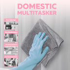 Fantasticlean XL Tear-Away Microfiber Cleaning Cloth Roll, 16'' by 16''- 36 Sheets, Thick & Large Detailing Towels, Ultra Absorbent, Lint-Free Reusable Wipes for Home, Car or Outdoor (Glossy Grey)