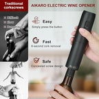 AIKARO - Electric Wine Bottle Opener Automatic Corkscrew, Rechargeable