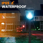 AOSEA 2 Pack Solar Pathway Lights Outdoor Waterproof - Auto RGB Color Changing Solar Lights, IP65, 12H Bright, Durable Plastic - Perfect for Garden & Walkway【RGB Flash Mode Only】