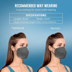 WWDOLL KN95 Face Mask 50 Pack, 5-Layers Breathable KN95 Masks, Gray