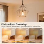 Dimmable E26 LED Bulb 6W, 60 watt Equivalent, Vintage LED Edison Bulbs 2700K Soft White, A19 Clear Glass LED Light Bulb for Ceiling Fan, 90+CRI, 600LM, 4 Pack