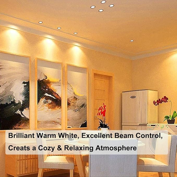 Vinaco MR16 Halogen Bulb 6 Pack, 20W 12V, 3000Hrs, Warm White, Dimmable, GU5.3 Base, Landscape & Track Lights