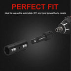 AOBEN 5 PCS 1/2" Drive Impact Socket Set, Flip Socket Set with Cr-Mo Steel, Includes 3 Inch Bar Extension, SAE and Metric Sizes