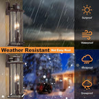 Motion Sensor Outdoor Wall Lights, 16" Waterproof Large Exterior Sconce, Compatible with E12 Base Bulbs, Modern Porch Entryway Lamp for Patio, Front Door Garage (Oil Rubbed Bronze, 2 Pack)