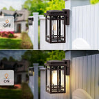 9.76'' Outdoor Wall Light Fixtures 2 Packs, Waterproof Porch Lights Lanterns, Exterior Modern Brown Wall Mount Lighting, Anti-Rust E26 Outside Scones for House Front Door Garage Patio, 2 Pack