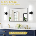 Wall Sconces Set of Two, Matte Black Bathroom Sconces Wall Lighting with Milky White Glass, Modern Sconces Wall Decor Set of 2 Bathroom Light Fixtures for Mirror Living Room Hallway Bedroom