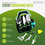 8 PCS Gardening Tools Set with Bag | Heavy-Duty Rust-Proof Hand Tools with Plastic Handles Includes 15 Plant Tags | Ideal Gift for Women, Men, Mom, Dad & Gardeners