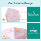 LEMENT KN95 Face Masks,100 Pack Breathable Cup Dust Disposable Masks For Adults,Pink