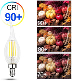 Energetic 24 Pack Dimmable Candelabra Led Light Bulb, CA10 Shape,Flame Tip Style, 60 Watt Equivalent, 500LM 5000K Daylight, E12 Base, LED Candelabra Bulb,CRI 90+, UL Listed, for Decoration