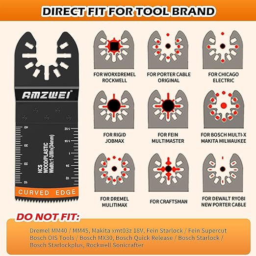 54 Pcs Wood Oscillating Multitool,Oscillating Tool Blades,Professional Universal Oscillating Saw Blades,Quick Release Saw Blades Fit Dewalt Ryobi Milwaukee Rockwell Fein