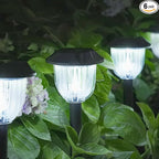 AOSEA LED Solar Lights for Outside,12000K 6 Pack Solar Lights Outdoor IP65 Waterproof,Landscape Lighting,Garden Decorative for Yard,Patio,Landscape,Pathway,Sidewalk,Driveway,Lawn (Cold White)