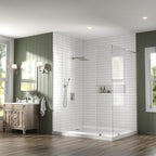 Lava Odoro Modern 2-Setting Square Shower System with Rain Shower Head and Handheld Spray Brushed Nickel, Rainfall Shower Faucet Set Brushed Nickel, Shower Valve and Trim Kit, SF103-BN