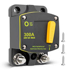 RED WOLF 300A Circuit Breaker Switch Manual Reset DC 12-24V, 5/16"-M8 Stud for Car Audio RV Marine Boat Truck Trolling Motors Stereo Audio Electronic Battery Solar System