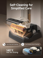 Mova K30 Wet Dry Vacuum Cleaner, 180° Lie-Flat Reach Smart Vacuum Mop, 140°F Hot Air Drying, 0in Dual-Edge Cleaning, Powerful 18000Pa Suction Floor Cleaner for Hard Floors Pet Hair