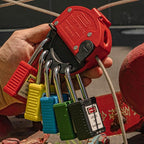 Lockout Tagout Locks 6-Pack｜OSHA Yellow Loto Locks Keyed Different｜2 Keys/Lock for Industrial Machinery & Electrical Panels｜Chrome Steel & Laser Coding