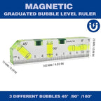 Magnetic T type 45°/90°/180° 3 Different Bubbles Shatterproof Cross Check Bubble Level Torpedo Pocket Levels String Line Tools For Picture Hanging Machinist Construction