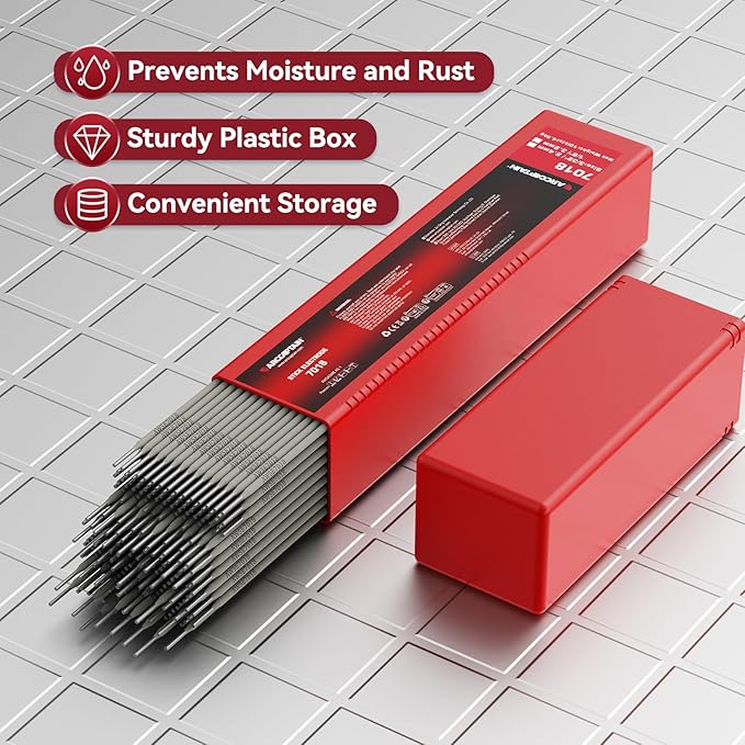 ARCCAPTAIN E7018 Welding Rod 3/32'' 10LB Low Hydrogen Carbon Steel Welding Sticks Electrodes, Welding Rods ARC Welding Equipment