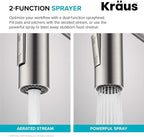 KRAUS Oletto Commercial Style Single Handle Pull Down Kitchen Faucet with QuickDock Top Mount Installation Assembly in Chrome, KPF-2631CH