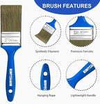 King Origin 10-Pack 2 Inch Paint Brushes, Versatile Wall & Furniture Brushes for Detailed Painting & Large Surfaces, Craft Brushes