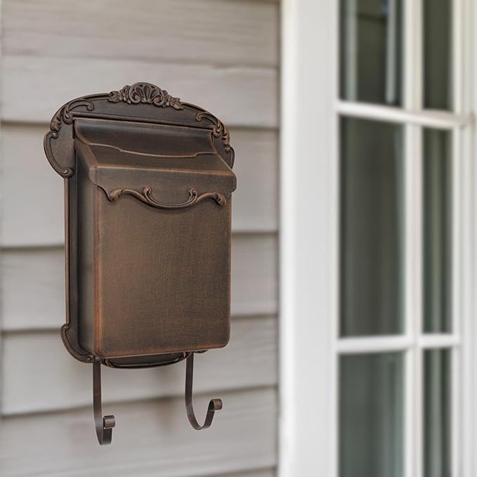 Special Lite Victoria Vertical Wall Mount Mailbox - Copper Aluminum Mailbox for Wall Mount - SVV-1013-CP